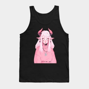 Cute Pink Demon Girl Tank Top